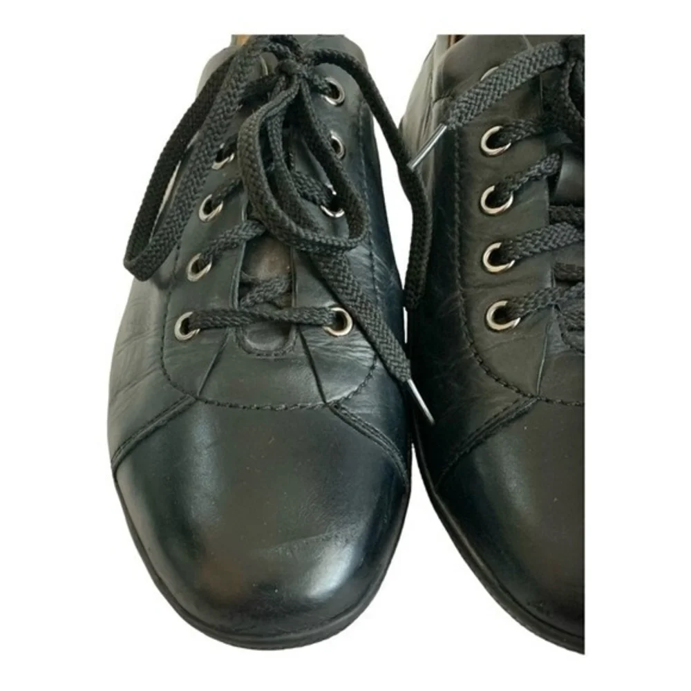 VITTO ROSSI Black Leather Lace-Up Sneakers Men’s Casual Comfy Shoes US 8